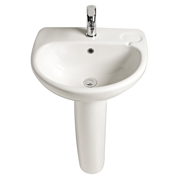 Studio Wall Basin with Fixing Kit 1 Taphole 500mm White